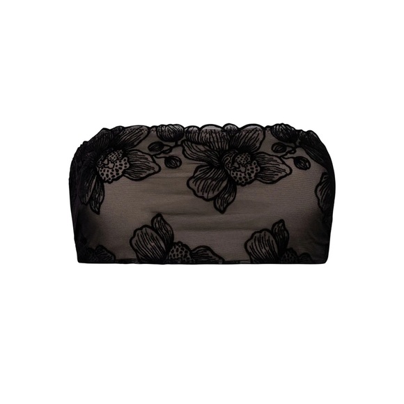 PQ Swim Other - PQ SWIM Floral Lace Black Bandeau Swim Top